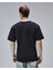 Camden Siyah Bisiklet Yaka Baskılı Oversize Erkek Tshirt 4
