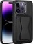 Apple Ile Uyumlu iPhone 14 Pro Max Kılıf Kartlıklı Standlı Pu Deri Memo Kapak Siyah 1