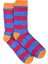 Kadın Mavi-Fuşya Çizgili Soket Çorap 1