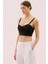 Askılı Drape Detaylı Crop Bluz Siyah Y2523821_001 1
