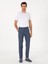 Erkek Indigo Carrot Fit Beli Lastikli %100 Keten Spor Pantolon 50298913-VR028 3
