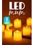 8 Adet Mat Beyaz Mini LED Mum Seti Pilli Dumansız Alevli Ledli Dekoratif Yapay Mum Dekor Işığı 1