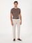 Erkek Bej Carrot Fit Ekose %100 Keten Spor Pantolon 50298898-VR011 1