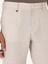 Erkek Bej Carrot Fit Ekose %100 Keten Spor Pantolon 50298898-VR011 5