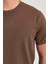Erkek Kahverengi Slim Fit Bisiklet Yaka Triko T-Shirt 4