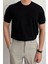 Erkek Siyah Slim Fit Bisiklet Yaka Triko T-Shirt 1