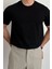 Erkek Siyah Slim Fit Bisiklet Yaka Triko T-Shirt 2