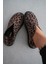 Denny Hakiki Deri Oval Burunlu V Detaylı Kadın Loafer- Leopar 1
