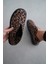 Denny Hakiki Deri Oval Burunlu V Detaylı Kadın Loafer- Leopar 3