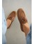 Lossy Hakiki Deri Bağcık Detayı Kadın Loafer- Taba 2