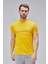 Barnes Sarı Bisiklet Yaka Baskılı Standard Fit Erkek Tshirt 1
