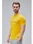 Barnes Sarı Bisiklet Yaka Baskılı Standard Fit Erkek Tshirt 3