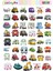 Kawaii Cars( Araçlar ) Temalı 2 Sayfa A4 97 Adet Sticker Set 3