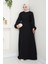 Broş Detaylı Ayrobin Elbise 1545 - Siyah 1