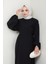 Broş Detaylı Ayrobin Elbise 1545 - Siyah 3