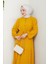 Katlı Ponponlu Ayrobin Elbise 1550 - Hardal 5