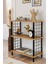 3 Katlı Çevir Kur Dekoratif Salon Rafı Tel Yan Panelli Açık Kitaplık, Biblo ve Aksesuar Düzenleyici 1