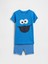 Bebek Mavi %100 Organik Pamuk Sesame Street Pijama Takımı 1
