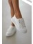 Tiana Yuvarlak Kalıp Kalın Topuklu Aksesuarlı Kadın Sneaker- Gümüş 1
