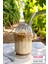 Kubbe Şekilli Oval Cam Kapaklı Isıya Dayanıklı Pinterest Çizgili Bardak Kahve Sunum Bardağı 430ML 1