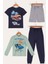 4'lü Hot Wheels Baskılı Tshirt Şort Pantolon Takım 1