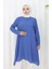 Asimetrik Prenses Tunik 4101-05 Indigo 3