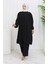 Büzgülü Tunik Pantolon Ikili Takım 2089-01 Siyah 1