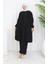 Büzgülü Tunik Pantolon Ikili Takım 2089-01 Siyah 2