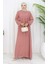 Belden Büzgülü Elbise 4102-06 Pembe 1