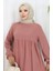 Belden Büzgülü Elbise 4102-06 Pembe 3