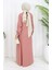 Belden Büzgülü Elbise 4102-06 Pembe 5