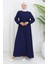Belden Büzgülü Elbise 4102-02 Lacivert 1