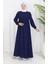 Belden Büzgülü Elbise 4102-02 Lacivert 2