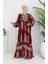 Viskon Kumaş Yarım Düğmeli Elbise 0106-01 Bordo 2