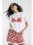 Eğlenceli Çilek Bikini Baskılı Beyaz Model %100 Pamuk Oversize Kadın Tişört 5