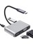 Type-C HDMI VGA USB 3.0 Type 4in1 Video Dönüştürücü Veri Aktarıcı USB Adaptör Notebook ve Macbook ile Uyumlu Gri Tc-26 1