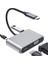Type-C HDMI VGA USB 3.0 Type 4in1 Video Dönüştürücü Veri Aktarıcı USB Adaptör Notebook ve Macbook ile Uyumlu Gri Tc-26 2