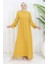 Belden Büzgülü Elbise 4102-04 Sarı 1