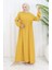 Belden Büzgülü Elbise 4102-04 Sarı 2
