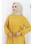 Belden Büzgülü Elbise 4102-04 Sarı 3