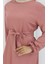 Eteği Fırfırlı Kuşaklı Elbise 4103-07 Pembe 4