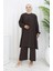Büzgülü Tunik Pantolon Ikili Takım 2089-06 Acı Kahve 2