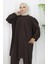 Büzgülü Tunik Pantolon Ikili Takım 2089-06 Acı Kahve 4