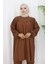 Büzgülü Tunik Pantolon Ikili Takım 2089-04 Taba 4