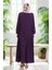 Fermuarlı Mevlana Ferace 4106-06 Mürdüm 5