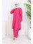 Taşlı Tunik Pantolon Ikili Takım 2090-01 Fuşya 1