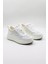 Dolgu Topuk Taşlı Kadın Spor Ayakkabı KB0005 Beyaz 2