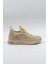 Taş Detaylı Triko Ithal Kadın Sneakers Spor Ayakkabı KB0001 Bej 1