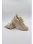 Taş Detaylı Triko Ithal Kadın Sneakers Spor Ayakkabı KB0001 Bej 3
