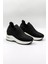 Taş Detaylı Sneaker Kadın Spor Ayakkabı KB008 Siyah 2